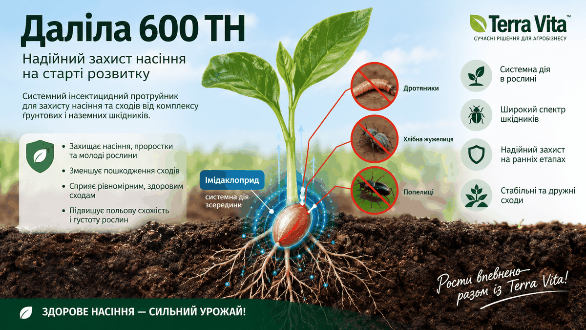 Даліла 600 ТН — культури та основні шкідники